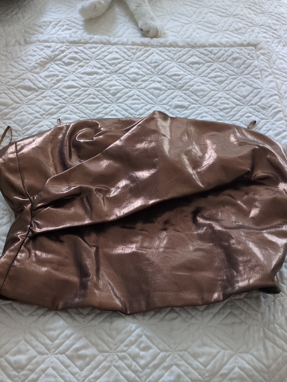 Zara Metallic Bronze Satin Cowl Neck Camisole